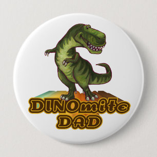 Badge Rond 10 Cm Dinomite Papa