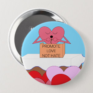 Badge Rond 10 Cm Discours De Dons De Coeur Sur L'Amour :