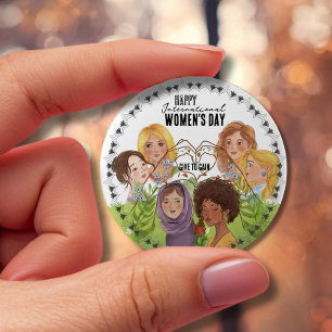 Badge Rond 10 Cm Divers portraits à l'aquarelle Donner pour Gagne