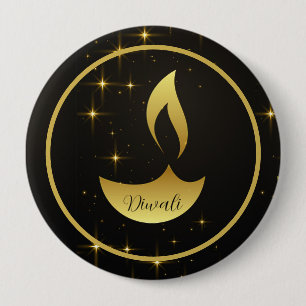 Badge Rond 10 Cm Diwali Light : Un Whisper dans Gold Diwali