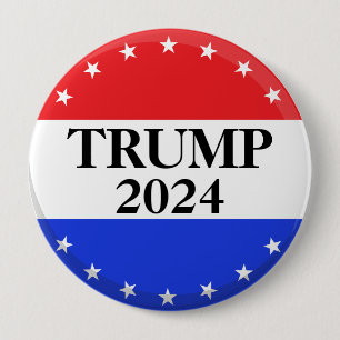Badge Rond 10 Cm Donald Trump 2024 - Trump pour Président