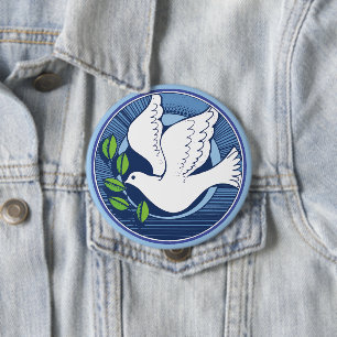 Badge Rond 10 Cm Dove de la paix