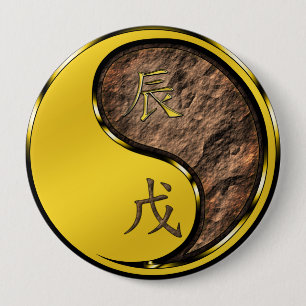 Badge Rond 10 Cm Dragon de Terre