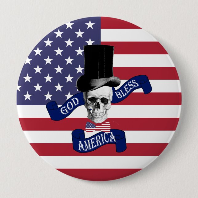 Badge Rond 10 Cm Drapeau américain patriotique (Devant)