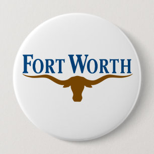 Badge Rond 10 Cm Drapeau de Fort Worth (Texas)