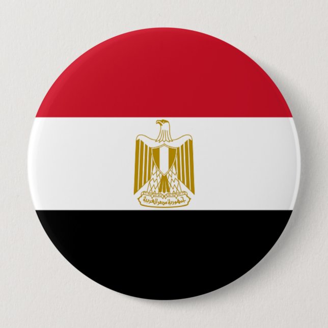 Badge Rond 10 Cm Drapeau de l'Égypte (Devant)