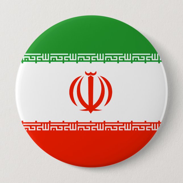 Badge Rond 10 Cm Drapeau de l'Iran (Devant)