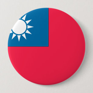 Badge Rond 10 Cm Drapeau de Taïwan
