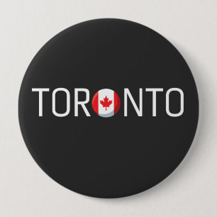 Badge Rond 10 Cm Drapeau de Toronto Canada