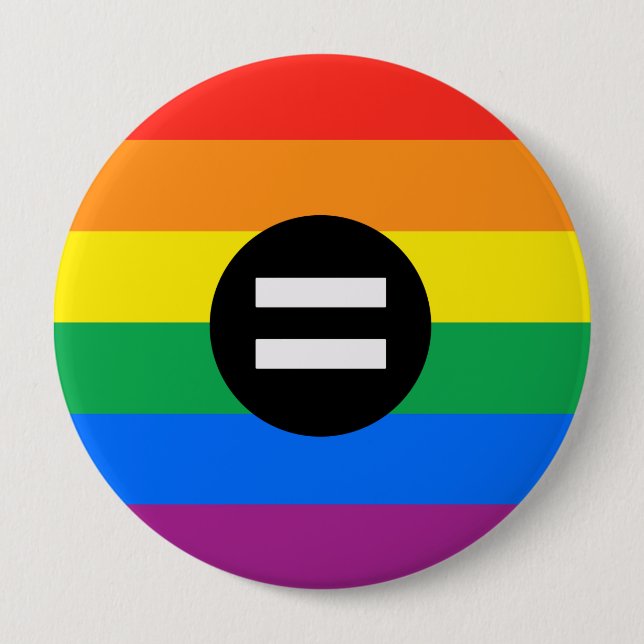 Badge Rond 10 Cm Drapeau des droits des homosexuels (Devant)