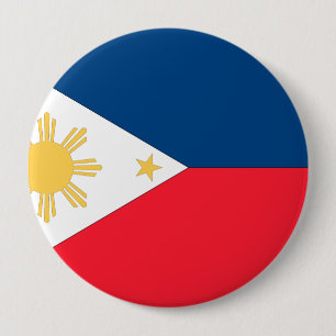Badge Rond 10 Cm Drapeau des Philippines
