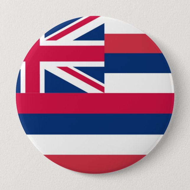 Badge Rond 10 Cm Drapeau d'état d'Hawaï (Devant)