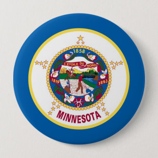 Badge Rond 10 Cm Drapeau d'état du Minnesota