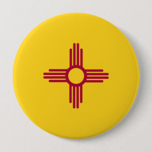 Badge Rond 10 Cm Drapeau d'état du Nouveau Mexique