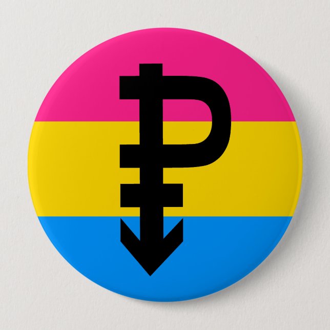 Badge Rond 10 Cm Drapeau Pansexual (Devant)