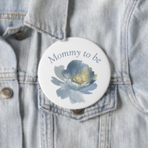 Dusty Blue Boho Floral Mommy to be 4"