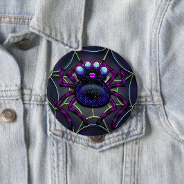 Badge Rond 10 Cm Éffrayant Spider Déplaisant