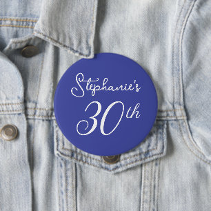 Badge Rond 10 Cm Élégante Lavande Monogramme 30e fête d'anniversair