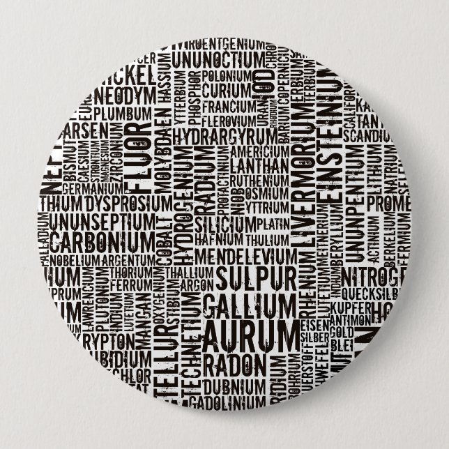Badge Rond 10 Cm Éléments chimiques (Devant)