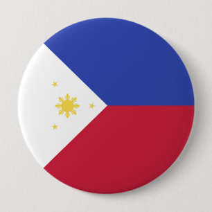 Badge Rond 10 Cm Emblème du drapeau des Philippines