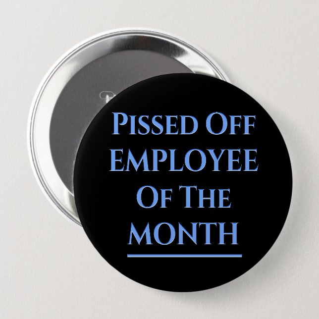 Badge Rond 10 Cm Employé Du Mois Humour (Devant & derrière)