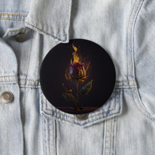 Badge Rond 10 Cm enflammée