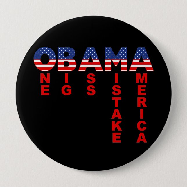 Badge Rond 10 Cm Erreur Obama 1 (Devant)