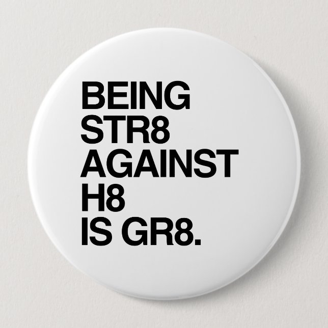 BADGE ROND 10 CM ÊTRE ST8 CONTRE H8 (Devant)