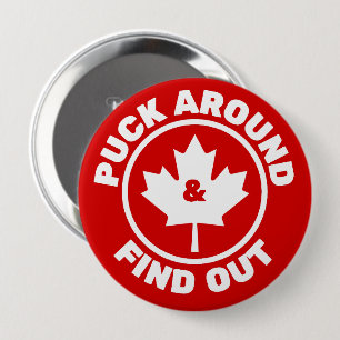 Badge Rond 10 Cm Faites le tour et découvrez la feuille d'érable ca