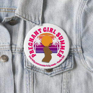 Badge Rond 10 Cm FEMME ENCEINTE ÉTÉ Personnalisé Christian Maman à 