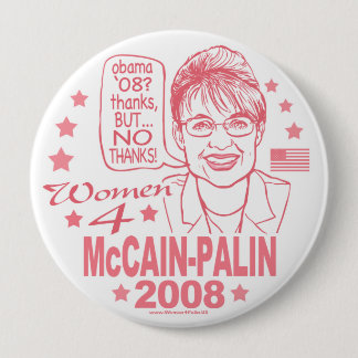 Badge Rond 10 Cm Femmes pour McCain Palin 2008