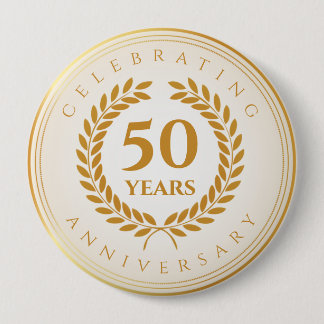 Badge Rond 10 Cm Fête de l'Anniversaire. Gold personnalisé