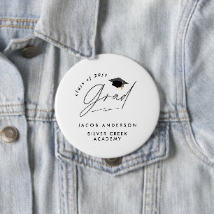 Badge Rond 10 Cm Fête de remise de diplômes personnalisée avec nom