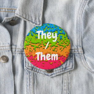 Badge Rond 10 Cm Fière Panromantique Rétro Groovy Bizarre Funky Bul