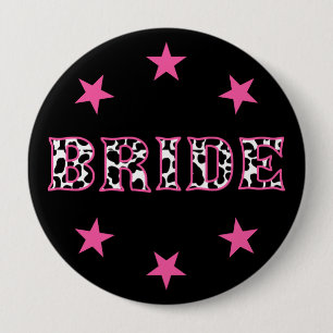 Badge Rond 10 Cm Fille Disco Cowgirl Enterrement de Vie de Jeune Fi