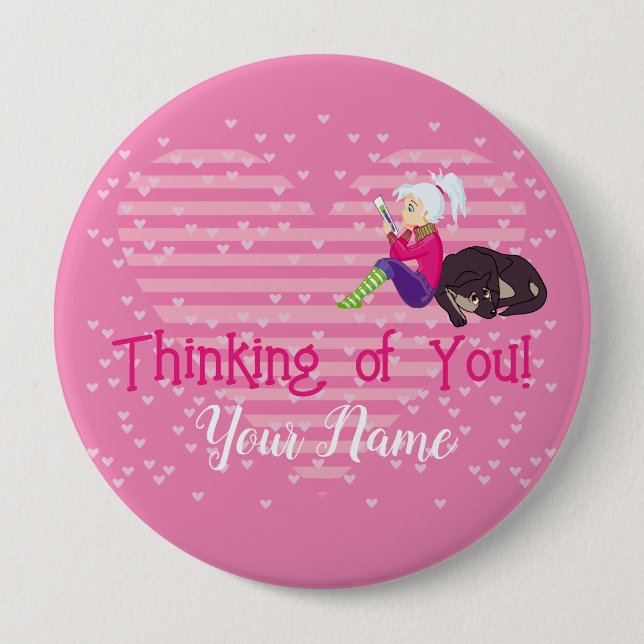 Badge Rond 10 Cm Fille Être amoureuse (Devant)