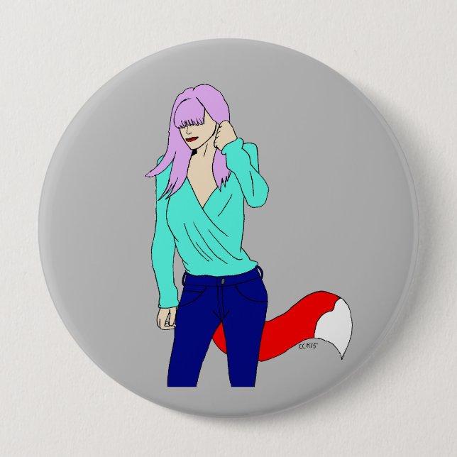 Badge Rond 10 Cm fille foy (Devant)