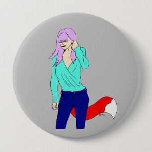 Badge Rond 10 Cm fille foy