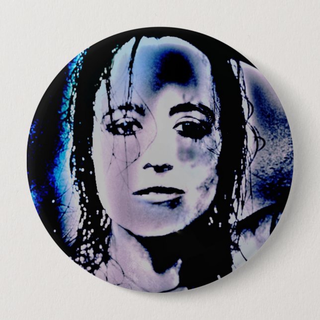 Badge Rond 10 Cm Fille numérique (Devant)