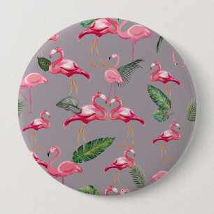 Badge Rond 10 Cm Flamants Amour Motif 6