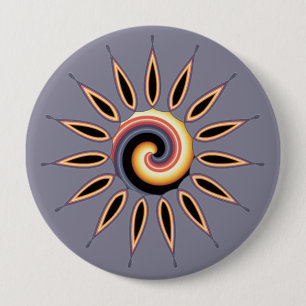 Badge Rond 10 Cm Fleur de soleil
