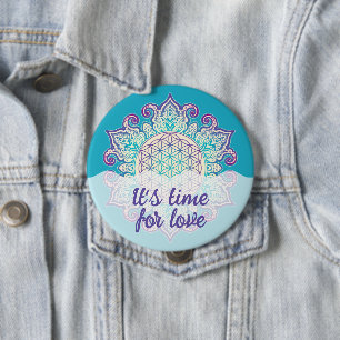 Badge Rond 10 Cm Fleur de Vie - Mandala Indien 2