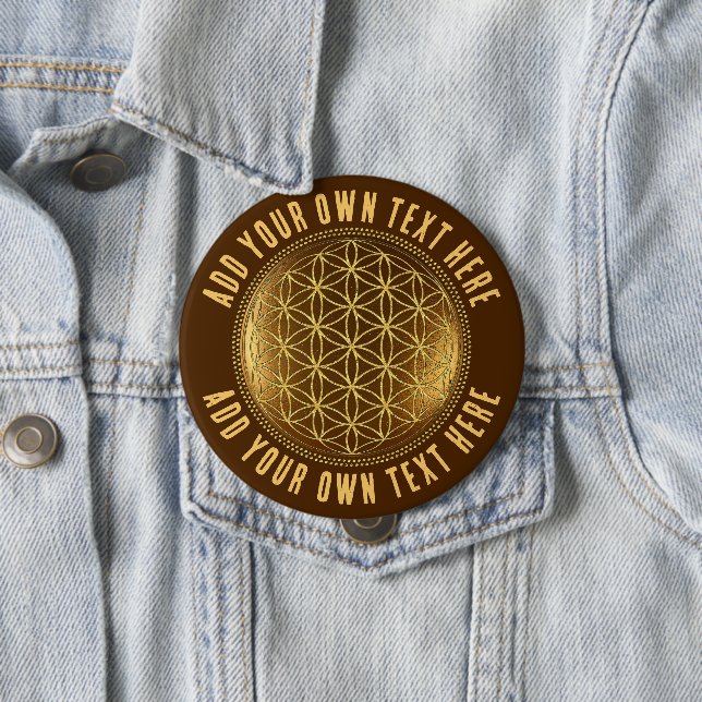 Badge Rond 10 Cm FLEUR DE VIE - Médaillon de Géométrie Sacrée 1 (En situation)