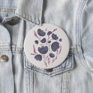 Badge Rond 10 Cm Fleur violet foncé esthétique