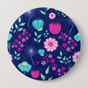 Badge Rond 10 Cm Fleurs délicates et détails botaniques