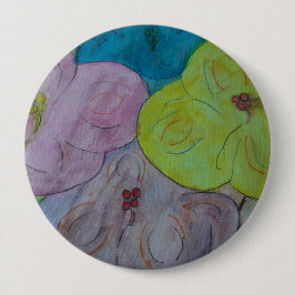 Badge Rond 10 Cm Floral d'été Abstrait
