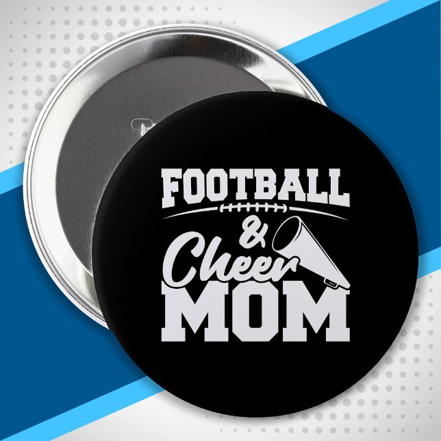Badge Rond 10 Cm Football et Cheer Mom - Sports lycéens (Créateur téléchargé)