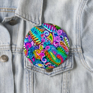 Badge Rond 10 Cm Formes très colorées et abstraites art 9