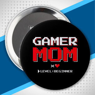 Badge Rond 10 Cm Gamer Maman Nouvelle Mère Premier bébé Faire-part