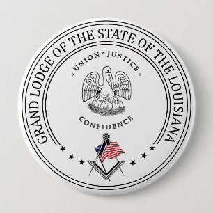 Badge Rond 10 Cm Gîte de franc-maçonnerie de l'État de Louisiane